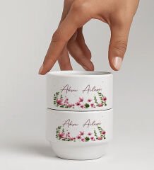 BK Gift Kişiye Özel İsimli Çiçek Tasraımlı 2'li Çerezlik Kase-5, Yeni Ev Hediyesi Önerileri, Misafir Sunum Ürünü, Çay Yanı Kase
