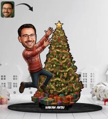 BK Gift Kişiye Özel Erkek Yılbaşı Tasarımlı Karikatür Biblo -1, Yılbaşı Hediyesi, Yeni Yıl Hediyesi