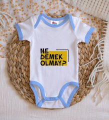 BK Kids Ne Demek Olmay Tasarımlı Mavi Bebek Body Zıbın-1