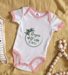 BK Kids 40'ım Çıktı Tasarımlı Pembe Bebek Body Zıbın-1