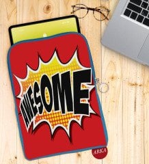 BK Gift Pop Art Tasarımlı Taşınabilir Koruyucu Tablet Kılıfı & Organizer Çanta - Mavi-4