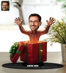 BK Gift Kişiye Özel Erkek Yılbaşı Tasarımlı Karikatür Biblo -3, Yılbaşı Hediyesi, Yeni Yıl Hediyesi