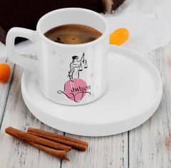 BK Gift Kişiye Özel Sunum Tabaklı Avukat Tasarımlı Kahve Fincanı-10, Sevgiliye Hediye, Arkadaşa Hediye, Avukata Hediye