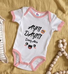 BK Kids Kişiye Özel Pembe Bebek Body Zıbın - Model 47