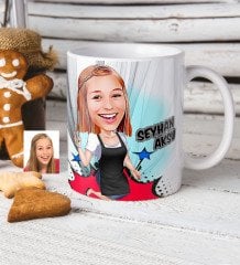 Kişiye Özel Bayan Aşçı Karikatürlü Beyaz Kupa Bardak