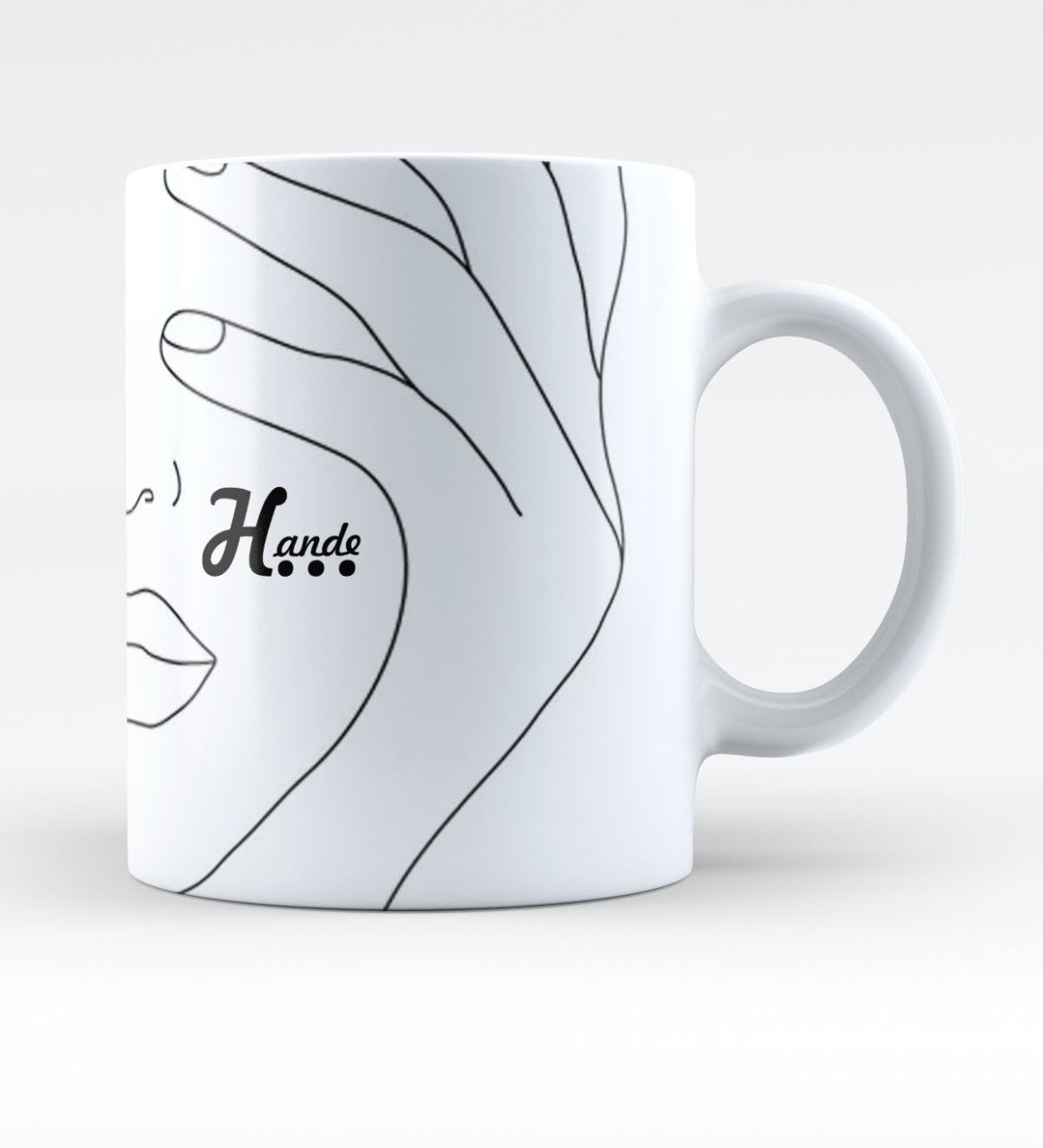 Kişiye Özel Minimalist Çizgi Kadın Tasarımlı Kupa Bardak