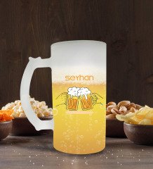 Kişiye Özel İsimli Buzlu Cam Bira Bardağı 50cl-103