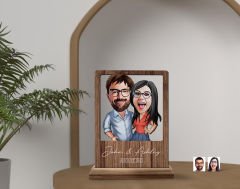 BK Gift Kişiye Özel Sevgililer Karikatürlü Ahşap Standlı Biblo, Sevgililer Günü Hediyesi, Doğum Günü Hediyesi, Yıl Dönümü Hediyesi-26