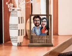 BK Gift Kişiye Özel Sevgililer Karikatürlü Ahşap Standlı Biblo, Sevgililer Günü Hediyesi, Doğum Günü Hediyesi, Yıl Dönümü Hediyesi-26