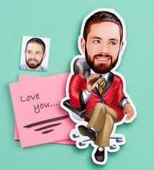 Kişiye Özel Bay Patron Karikatürlü Ahşap Magnet-2