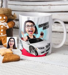 Kişiye Özel Bayan Patron Karikatürlü Beyaz Kupa Bardak - 2
