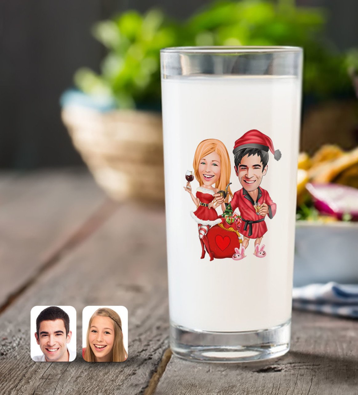 Kişiye Özel Sevgililer Yeni Yıl Karikatürlü Rakı Bardağı-5
