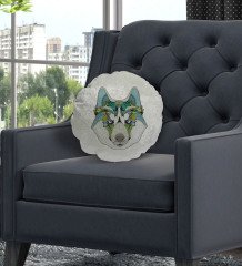 BK Gift Kurt Tasarımlı Yuvarlak Dekoratif Kırlent Yastık-1