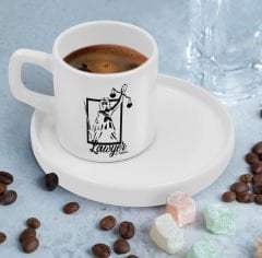 BK Gift Kişiye Özel Sunum Tabaklı Avukat Tasarımlı Kahve Fincanı-15, Sevgiliye Hediye, Arkadaşa Hediye, Avukata Hediye