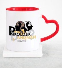 Kişiye Özel Mesleki Psikolojik Danışman Kırmızı Kalpli Kupa Bardak