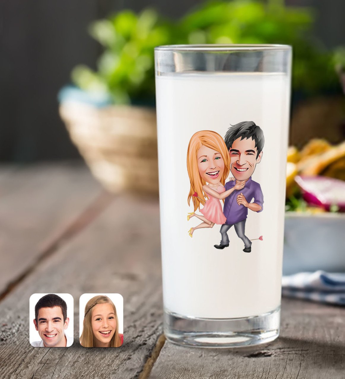 Kişiye Özel Sevgililer Karikatürlü Rakı Bardağı-3
