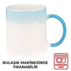 Sublimasyon Seramik Degrade Mavi Kupa - Kutulu