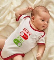 BK Kids Umut Off Tasarımlı Kırmızı Bebek Body Zıbın-1