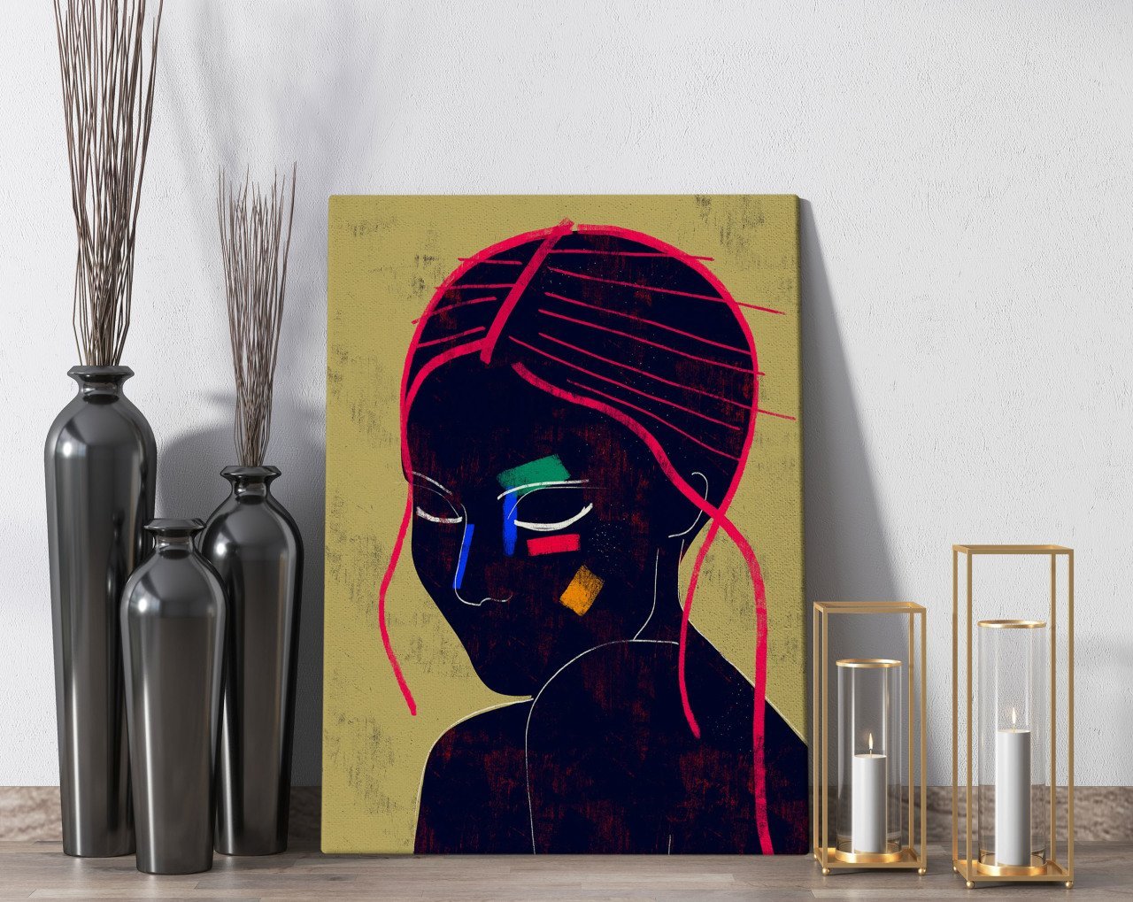 BK Home Color Of Woman Tasarımlı Kanvas Tablo 50x70cm-4