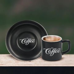 BK Gift Kişiye Özel Coffe Tasarımlı Siyah Renk Türk Kahvesi Fincanı-4, Arkadaşa Hediye, Sevgiliye Hediye, Yıl Dönümü Hediyesi