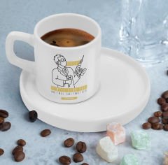 BK Gift Kişiye Özel Sunum Tabaklı Diş Hekimi Tasarımlı Kahve Fincanı-3, Sevgiliye Hediye, Arkadaşa Hediye, Diş Hekimi Hediye