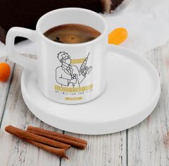 BK Gift Kişiye Özel Sunum Tabaklı Diş Hekimi Tasarımlı Kahve Fincanı-3, Sevgiliye Hediye, Arkadaşa Hediye, Diş Hekimi Hediye