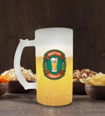 Kişiye Özel İsimli Buzlu Cam Bira Bardağı 50cl-110