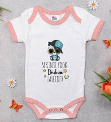 BK Kids Sıkıntı Yok Dedem Halleder Tasarımlı Pembe Bebek Body Zıbın-1