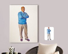 Kişiye Özel Tam Boy Büyükbaba Karikatürlü Kanvas Tablo 70x100cm-1