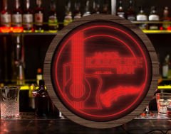 BK Gift Kişiye Özel Led Işıklı Yuvarlak Bar Tabelası, Işıklı Tabela, Bar Dekorasyonu, Duvar Dekoru, Home Bar Tabela-23 - (39CM)