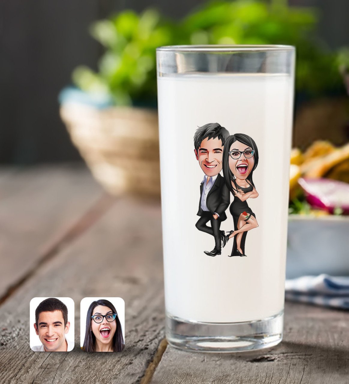 Kişiye Özel Sevgililer Karikatürlü Rakı Bardağı-6