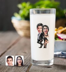 Kişiye Özel Sevgililer Karikatürlü Rakı Bardağı-6
