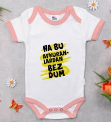 BK Kids Bezdum Tasarımlı Pembe Bebek Body Zıbın-4