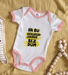 BK Kids Bezdum Tasarımlı Pembe Bebek Body Zıbın-4