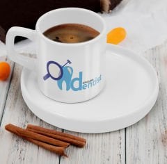 BK Gift Kişiye Özel Sunum Tabaklı Diş Hekimi Tasarımlı Kahve Fincanı-5, Sevgiliye Hediye, Arkadaşa Hediye, Diş Hekimi Hediye