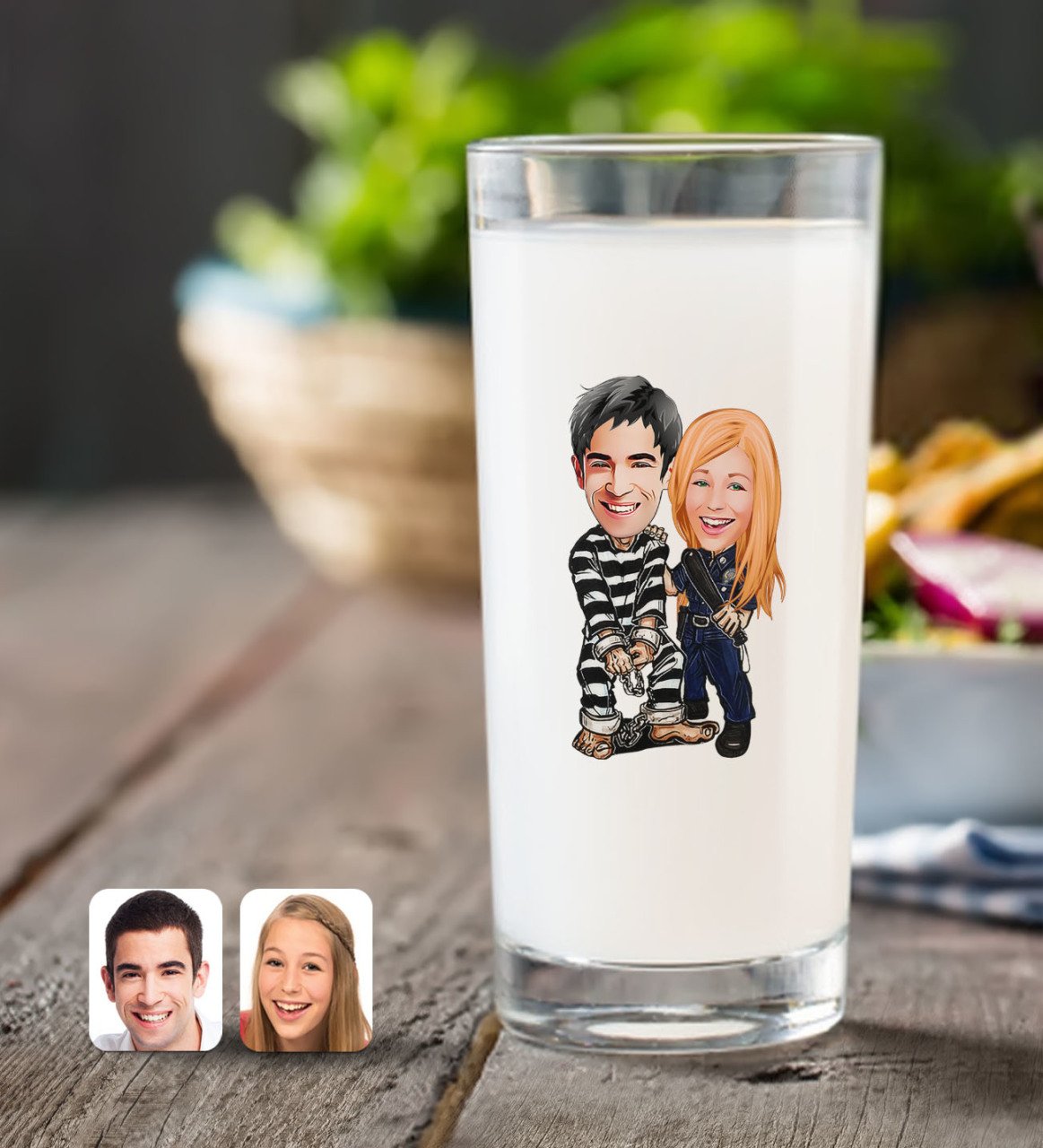 Kişiye Özel Sevgililer Karikatürlü Rakı Bardağı-7