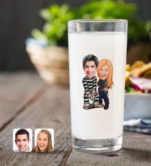 Kişiye Özel Sevgililer Karikatürlü Rakı Bardağı-7