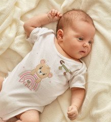 BK Kids Kişiye Özel İsimli Beyaz Bebek Body Zıbın ve Kız Bebek İğnesi Hediye Seti-6