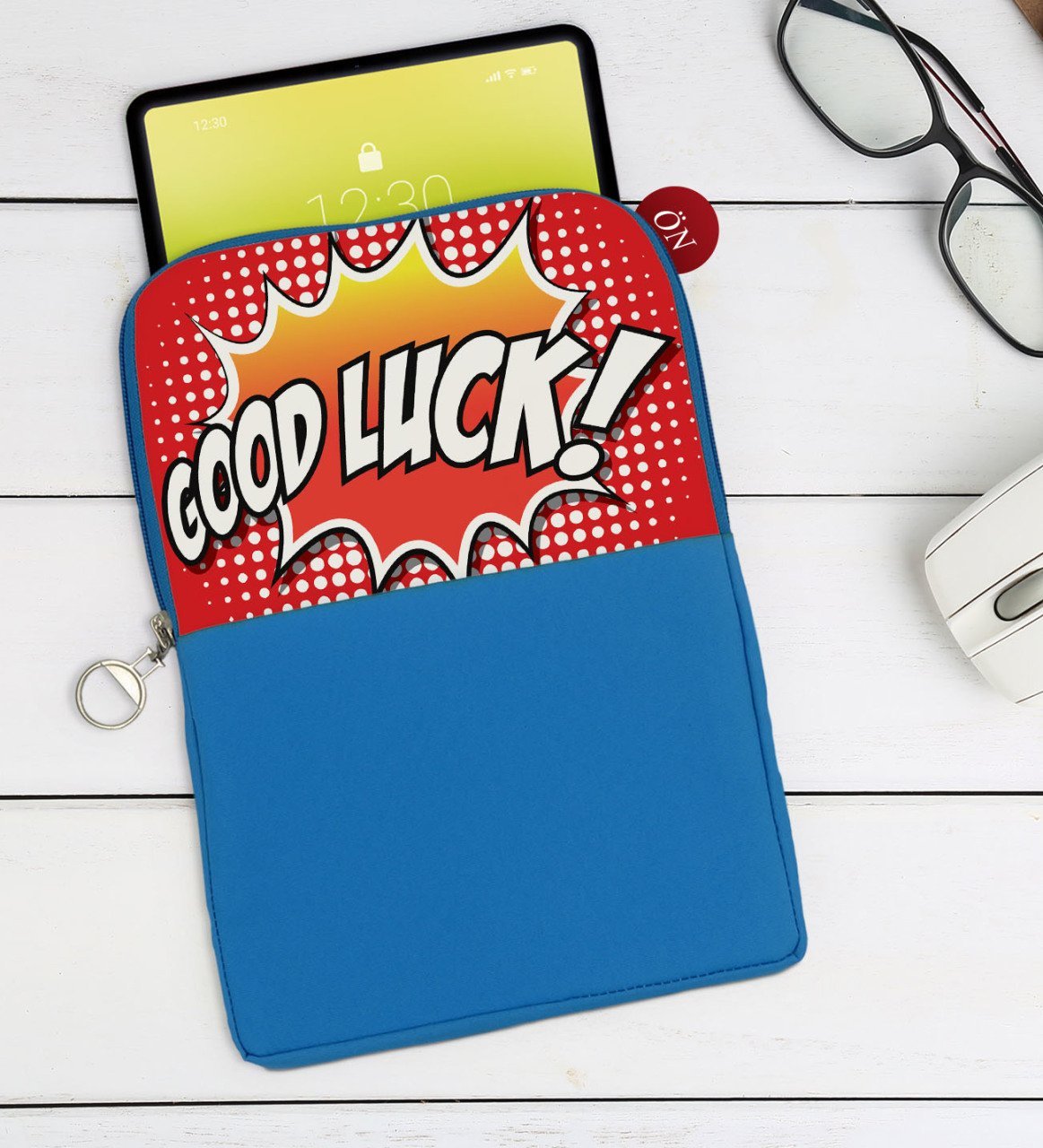 BK Gift Pop Art Tasarımlı Taşınabilir Koruyucu Tablet Kılıfı & Organizer Çanta - Mavi-15