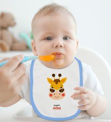 BK Kids Super Hero Tasarımlı Mavi Bebek Mama Önlüğü