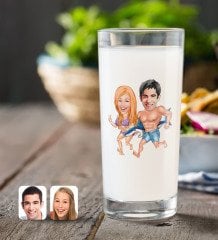 Kişiye Özel Sevgililer Karikatürlü Rakı Bardağı-8