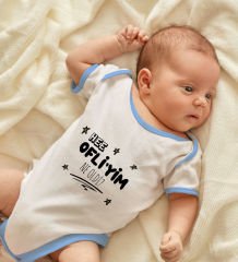 BK Kids Ofliyim Ne Oldi Tasarımlı Mavi Bebek Body Zıbın-1