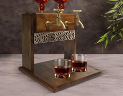 BK Gift Kişiye Özel Kabartma İsimli Çift Musluklu Doğal Ahşap Viski Standı, İçki Standı, Doğum Günü Hediyesi, Ev Hediyesi, Erkek Hediye-24