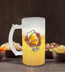 Kişiye Özel İsimli Buzlu Cam Bira Bardağı 50cl-114