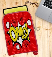 BK Gift Pop Art Tasarımlı Taşınabilir Koruyucu Tablet Kılıfı & Organizer Çanta - Pembe-1