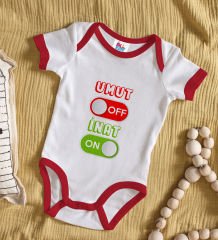 BK Kids Uyandırma Servisi Tasarımlı Kırmızı Bebek Body Zıbın-1