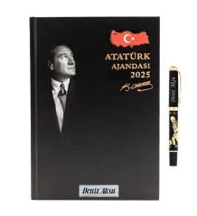 İsme Özel Premium 2025 Atatürk Ajandası ve Roller Kalem Seti