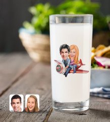 Kişiye Özel Sevgililer Karikatürlü Rakı Bardağı-11