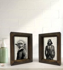 Bk Gift Banyo Dekoratif 2'li Doğal Masif Ahşap Çerçeve 15x20cm-21