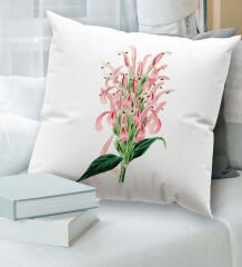 BK Gift Çiçek Tasarımlı Beyaz Kırlent Yastık, Ev Hediyesi, Ev Dekorasyonu, Dekoratif Hediye-8